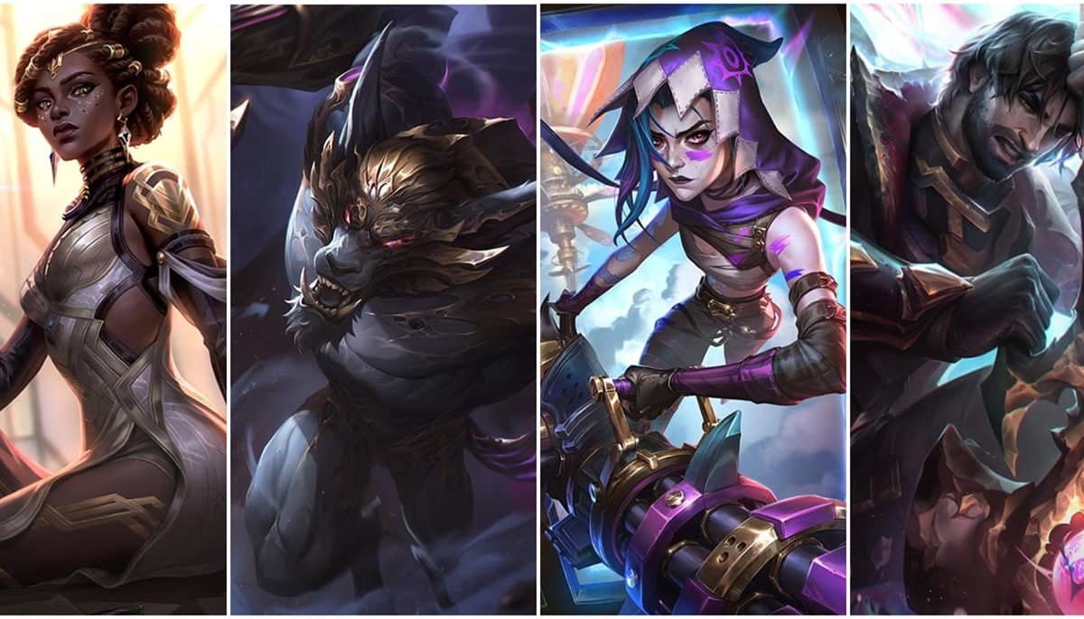 League of Legends Arcane skins featuring Mel, Warwick, Jinx, and Jayce