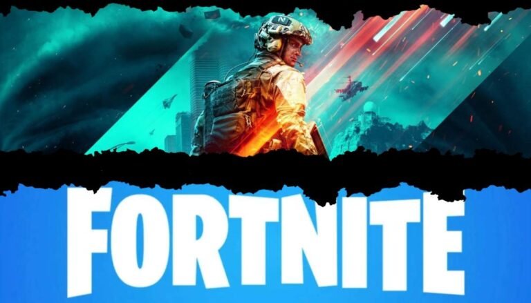 Artwork of Battlefield 6 soldier contrasted with the Fortnite logo, representing EA’s ambition to make BF6 Battle Royale surpass Fortnite as the top BR game.