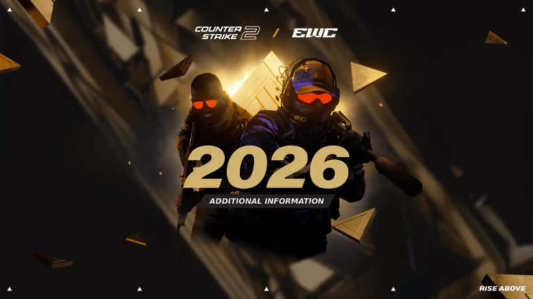 Counter Strike 2 in the Esports World Cup 2026 announcement graphic 