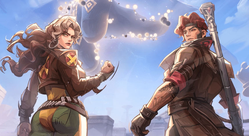 Marvel Rivals Season 5 Love is a Battlefield character art featuring Rogue and Gambit
