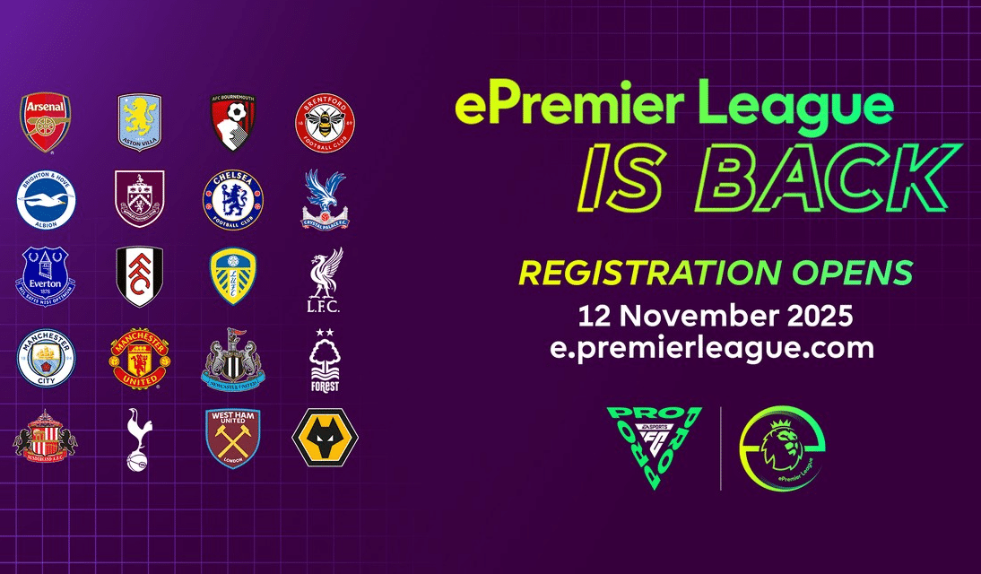 ePremier League eighth season annoucnement for registrations featuring Premier League teams for 2025/2026 season