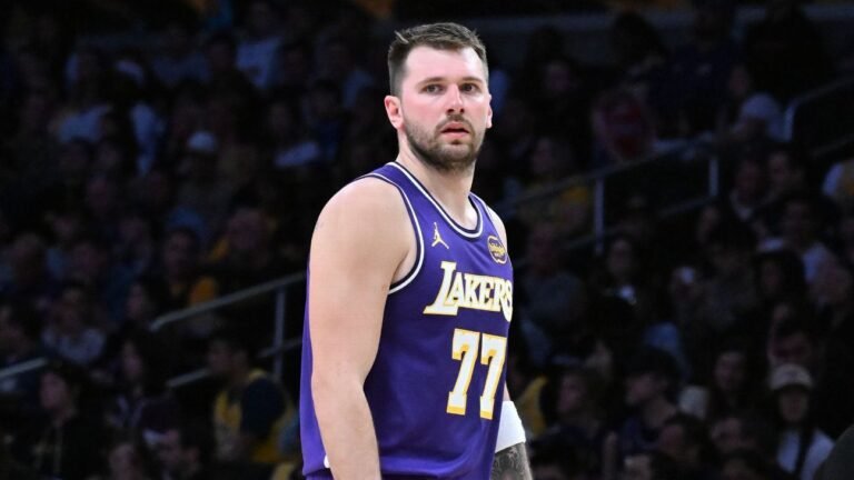 Lakers' Doncic to sit vs. Warriors with strained left hamstring