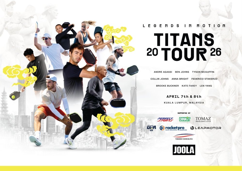 Team Andre Agassi vs. Team Ben Johns Exhibition Headlines JOOLA Titans Tour 2026 Next Month – Pickleball News Asia