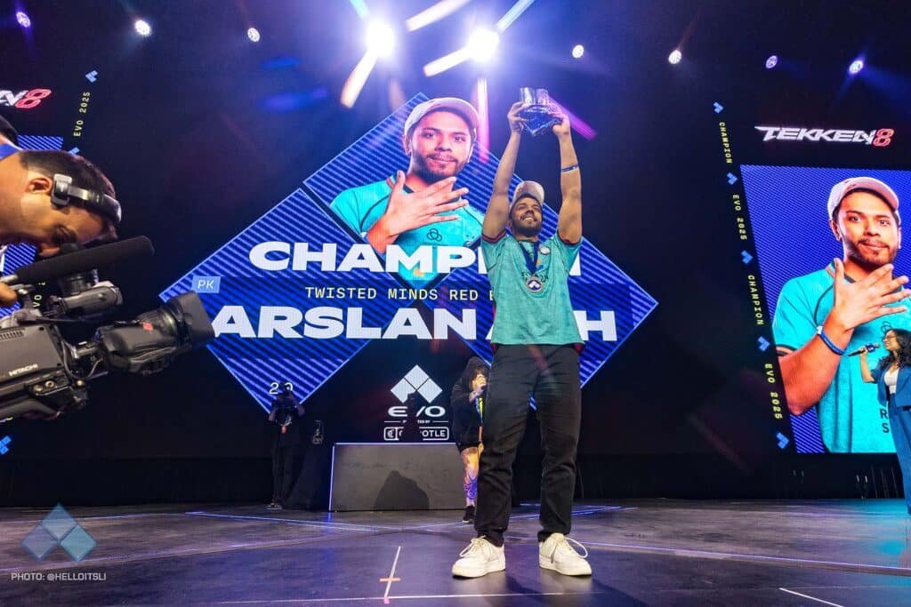 Image of Arslan Ash celebrating win at Evo 2025