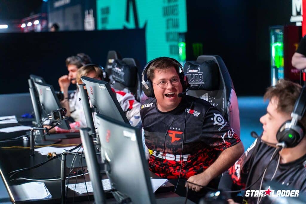 Image of FaZe Clan Counter-Strike player Karrigan celebrating win at StarLadder Budapest Major 2025