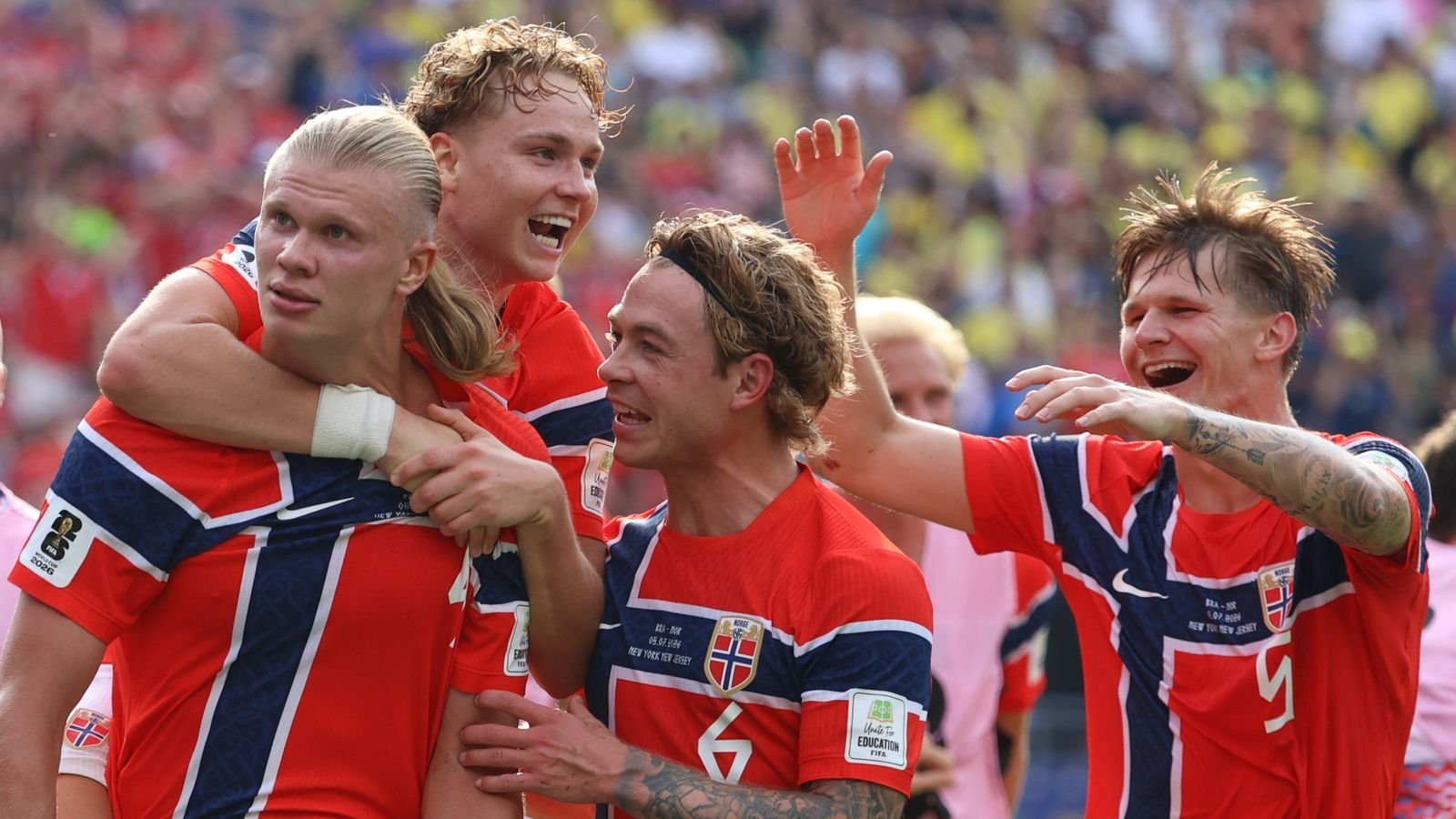 Haaland Brace Sends Norway Past Brazil 2-1 Into Quarters